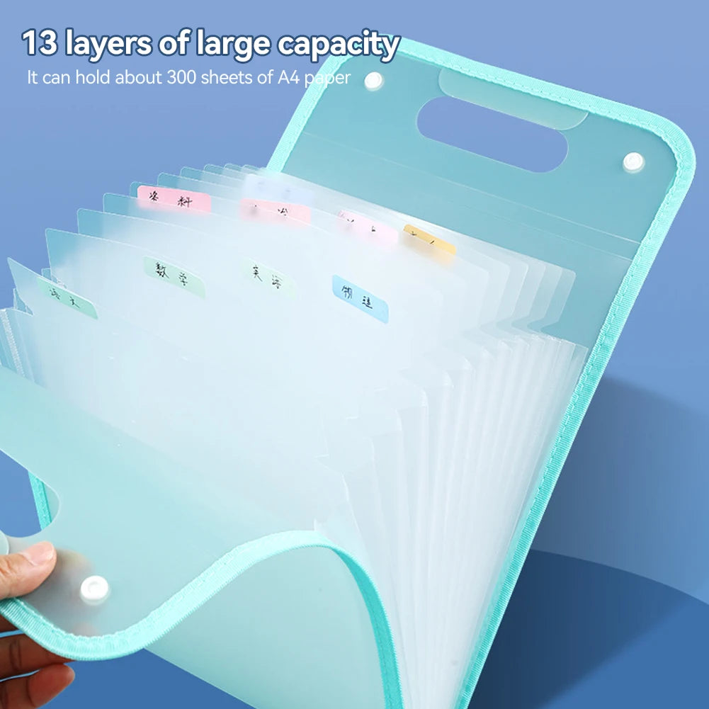 A4 Expanding File Folder – 13-Pocket Document Organizer Bag
