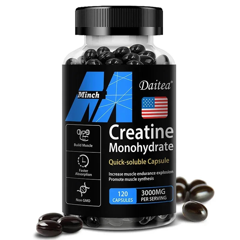 Creatine Monohydrate 3000mg Capsules – Strength & Muscle