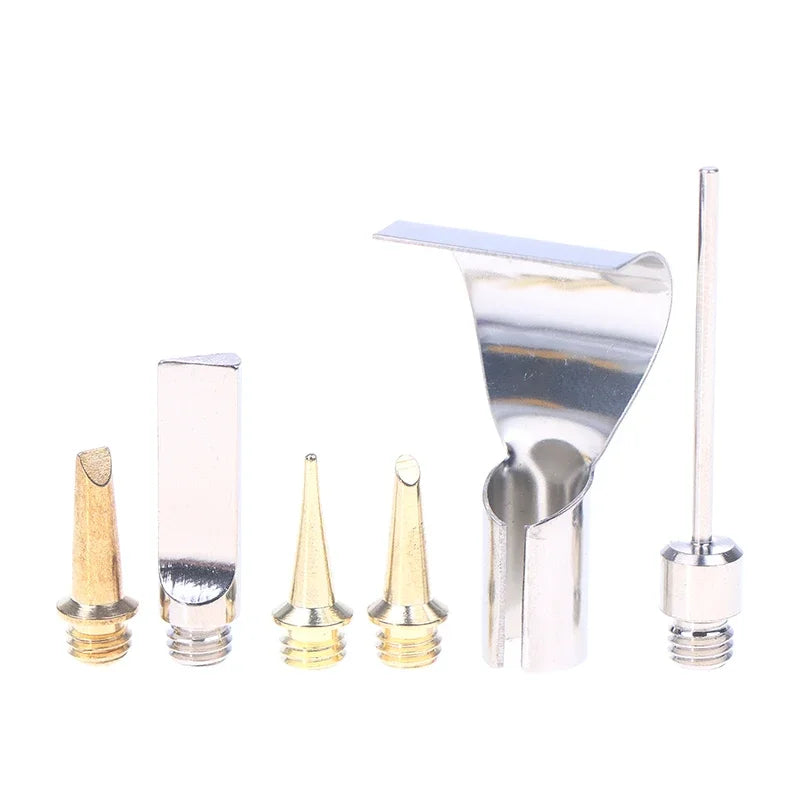 5/6Pcs Replacement Copper Tips Nozzle Kit For Hs-1115K / Mt-100 Aerated Flame Butane Gas Soldering Iron Cordless Welding Tool Oasis Select