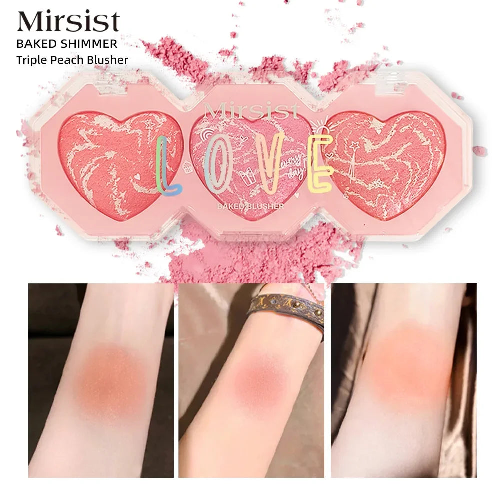 Cream Blush Palette 3 Color Highlighter Contouring Face Brightening Waterproof Long Lasting Makeup Kit Cosmetics Oasis Select