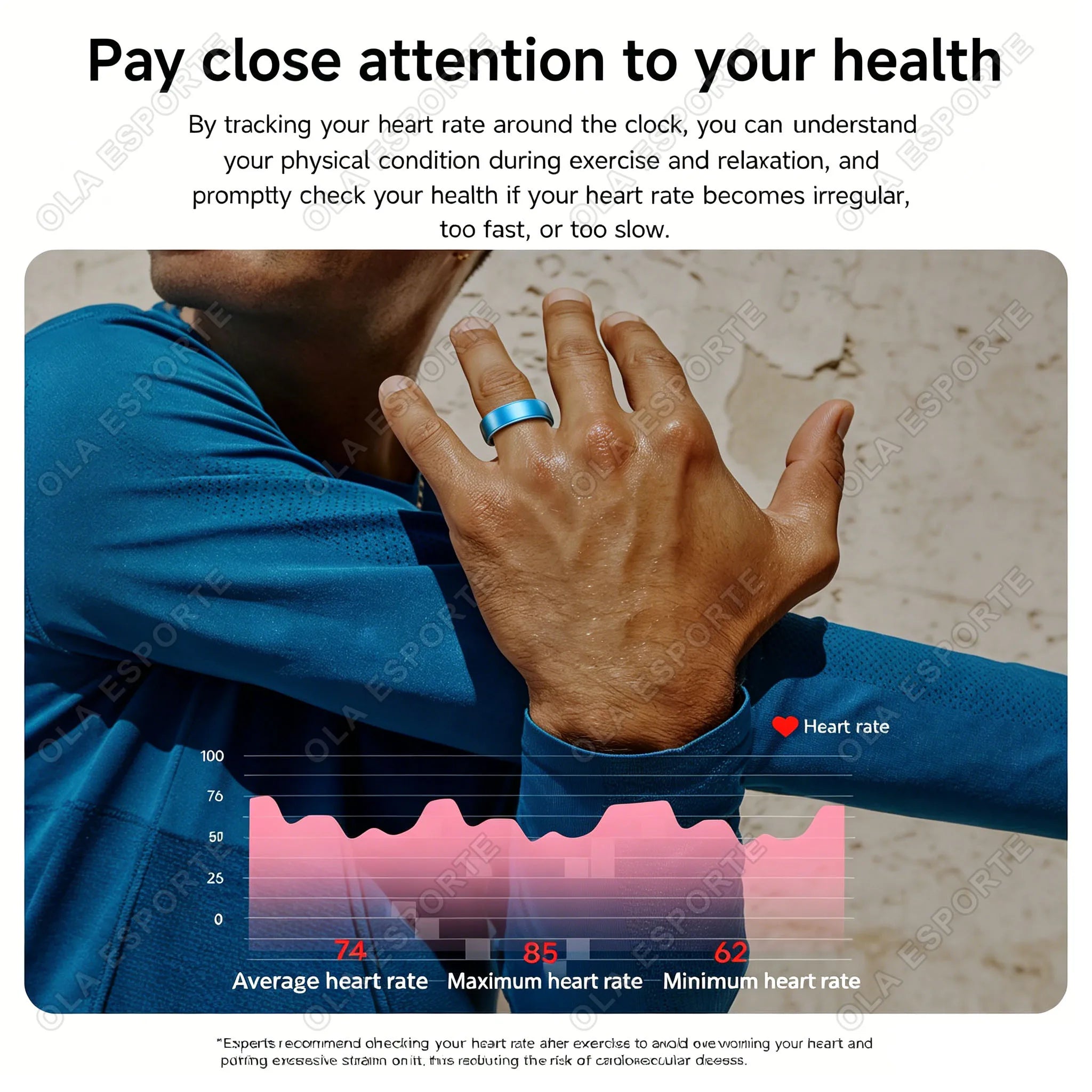 Ola Esporte Smart Ring – Heart Rate, Sleep & SpO₂ Tracker