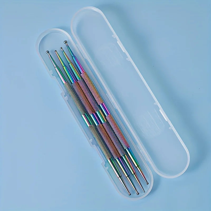 Stainless Steel Nail Pen Point Rhinestone Pen-Dual End Stainless Steel Design,Different Sizes Nail Point Rhinestone Painting Flo Oasis Select 1 Set 1