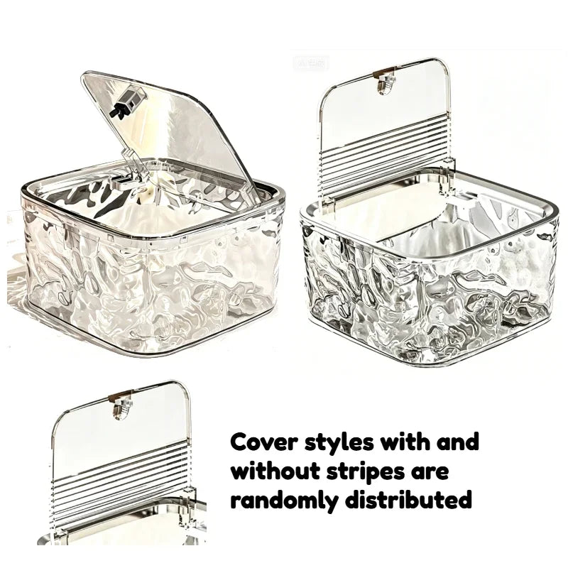 Hair Accessories Organizer Storage Box Clear Acrylic Hair Tie Organizer for Headband, Bows, Cotton Swab Organization, Bathroom Oasis Select