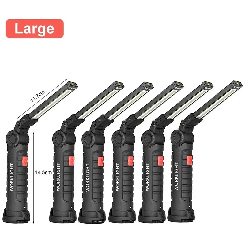 Led Work Light Magnetic Base Hook Rechargeable 360°Rotating Portable Handheld Flashlight For Working Repairing Outdoor Camping Oasis Select 6PCS large