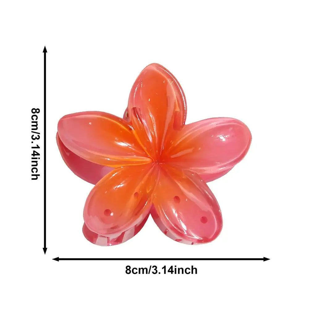2025 New Vacation colorful Egg Flower Hair Clips Hawaii Beach Claws Bohemian Hairpin for Girls Oasis Select China Mainland Red