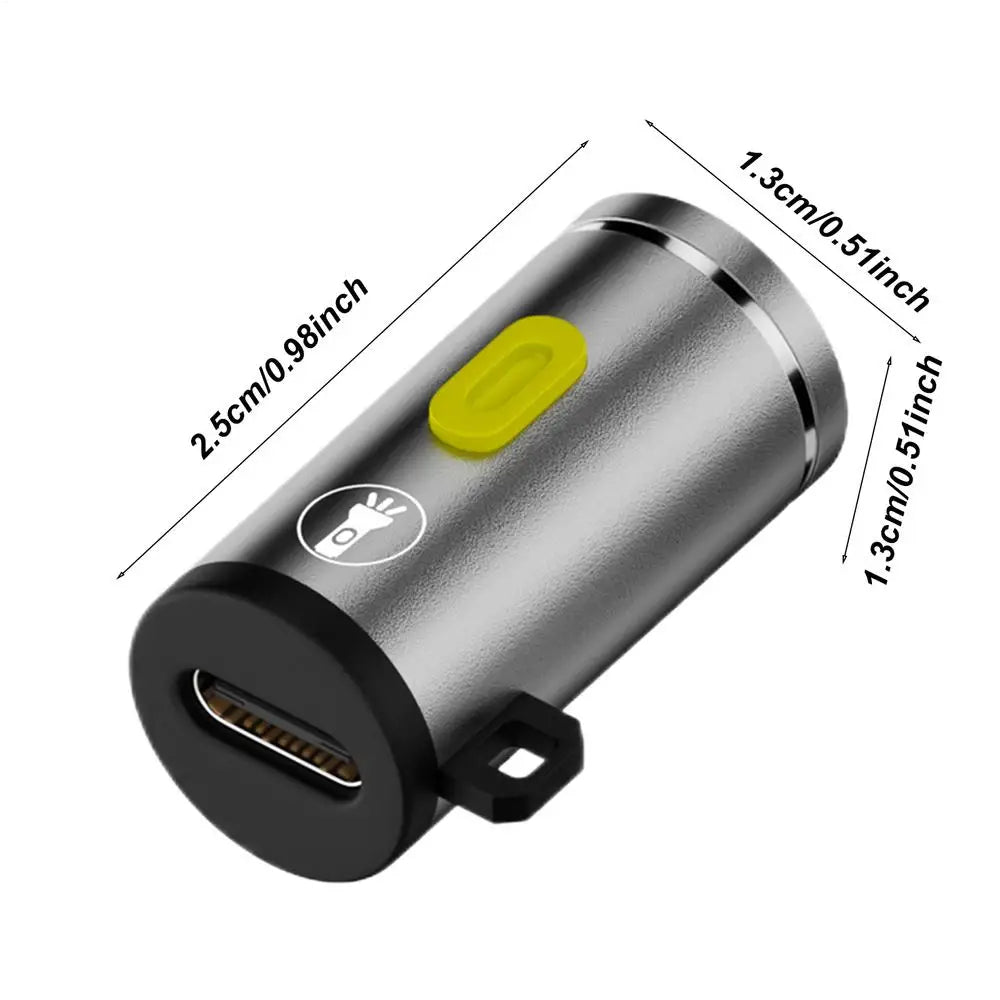 Small LED Flashlights Pocket Flashlight High Lumens Pen Light Waterproof Portable Pocket Lights External Type-c Cable Plug Play Oasis Select Silver