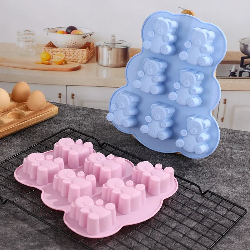 1pcs Lovely Bear Cake Mold Animal Cookie Silicone Mould For Chocolate Candy Kitchen Fondant Supplies Cupcake Topper Decorating Oasis Select