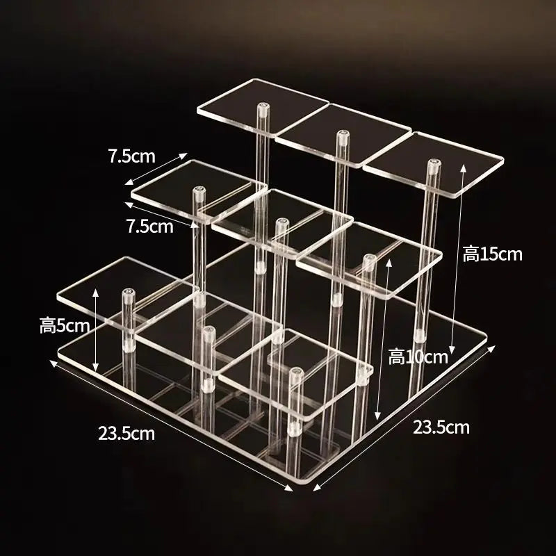 Acrylic Tiered Display Rack for Lipstick, Makeup & Figurines