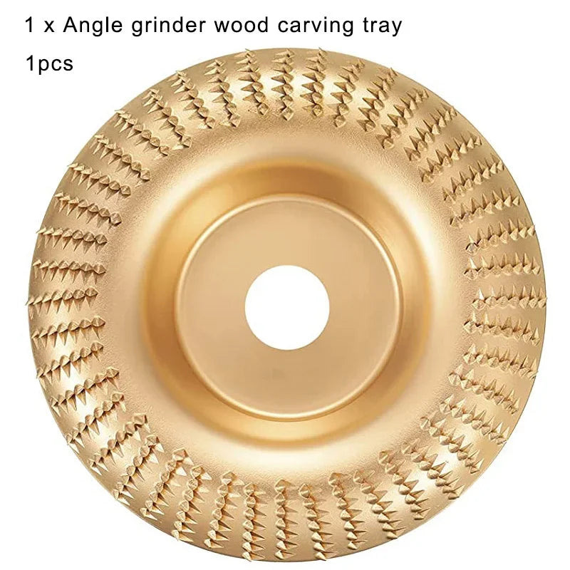 JUSTINLAU 16mm 5/8" Bore Extreme Shaping Disc Tungsten Carbide Wood Sanding Carving Tool Abrasive Disc Tools for Angle Grinder Oasis Select Arc-100mm-Gold