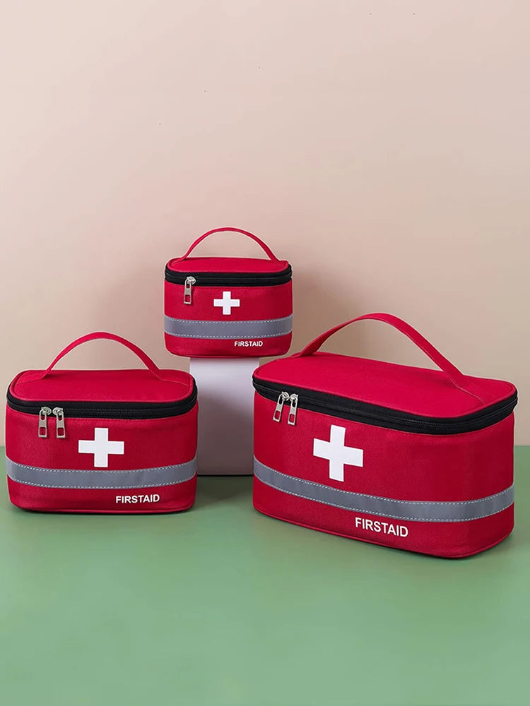 Portable First Aid Kit, Travel Medicine And Medication Storage Bag Oasis Select Red M