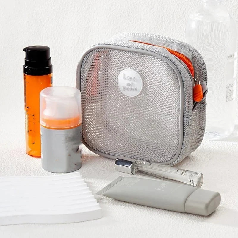 Portable Mesh Cosmetic Bag – Breathable Travel Makeup Pouch Mesh Cosmetic Bag Oasis Select