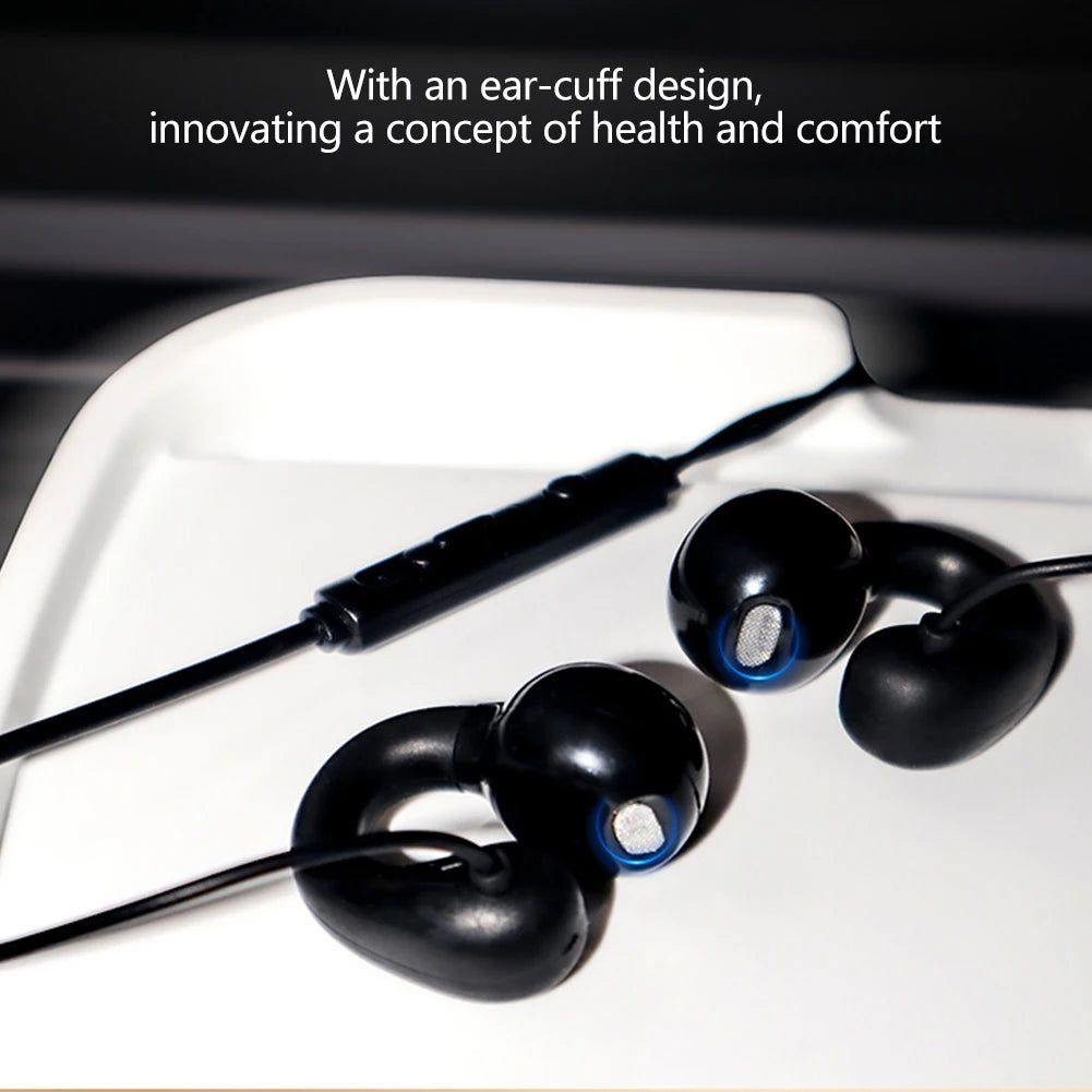Universal Wired Clip-on Headphones Type C Stereo Sports Music Earbuds Handfree Sport Gamer Headset Earphones with HD Mic Oasis Select