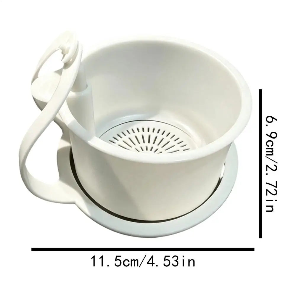 Sink Hanging Strainer Basket Adjustable Food Waste Catcher Fruit Clean Filter Rack For Dry Wet Separation Kitchen Accessories Oasis Select White
