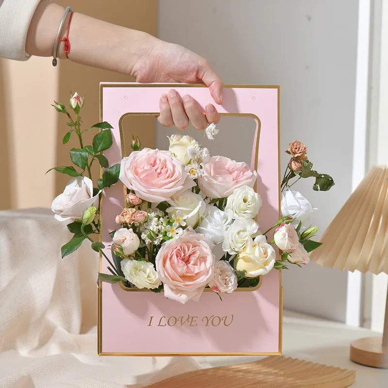 Kraft Paper Flower Bouquet Box Bag | Waterproof Handheld Gift Wrap