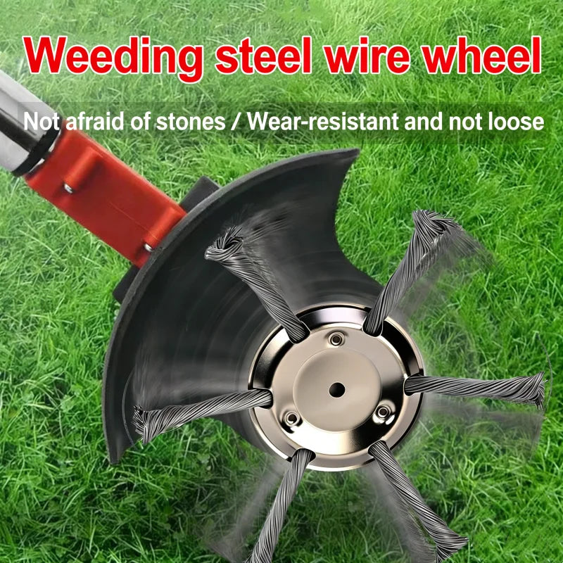 Weed Brush Head Steel Wire Wheel Grass Trimmer Head Removal Moss Rust Lawn Mower Grass Brush Disc Weed Brush Trimmer Heads Oasis Select