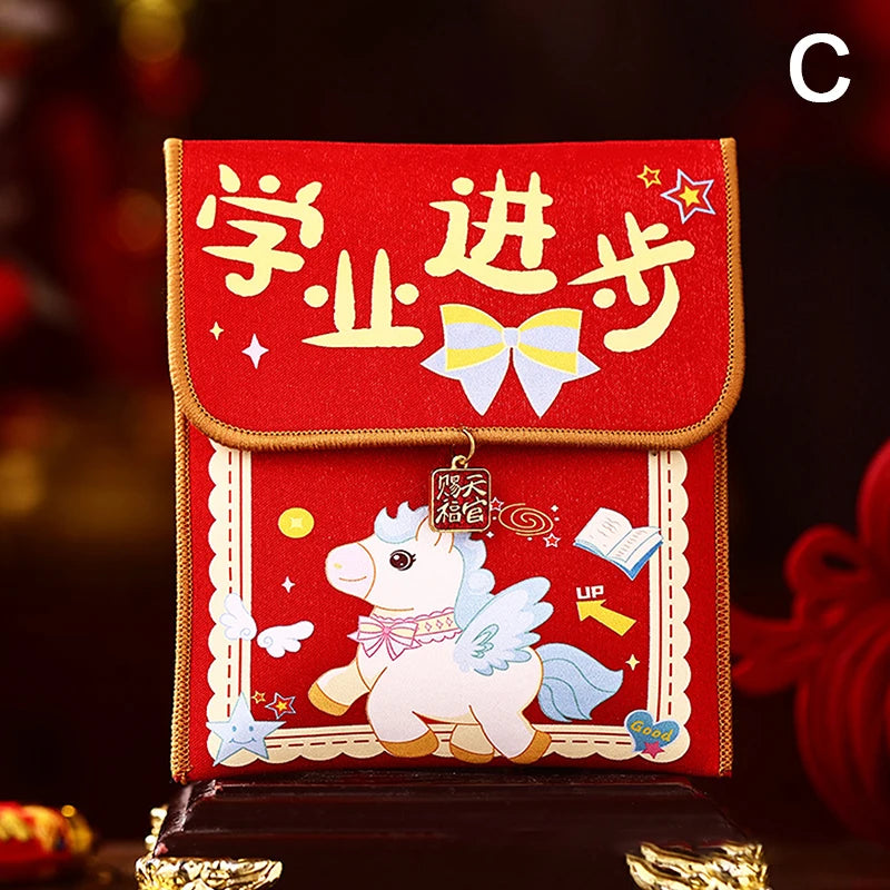 1Pc 2026 Year Of The Horse Fabric Red Envelope Traditional New Year Lucky Money Bag Spring Festival Cloth Money Pocket Oasis Select C