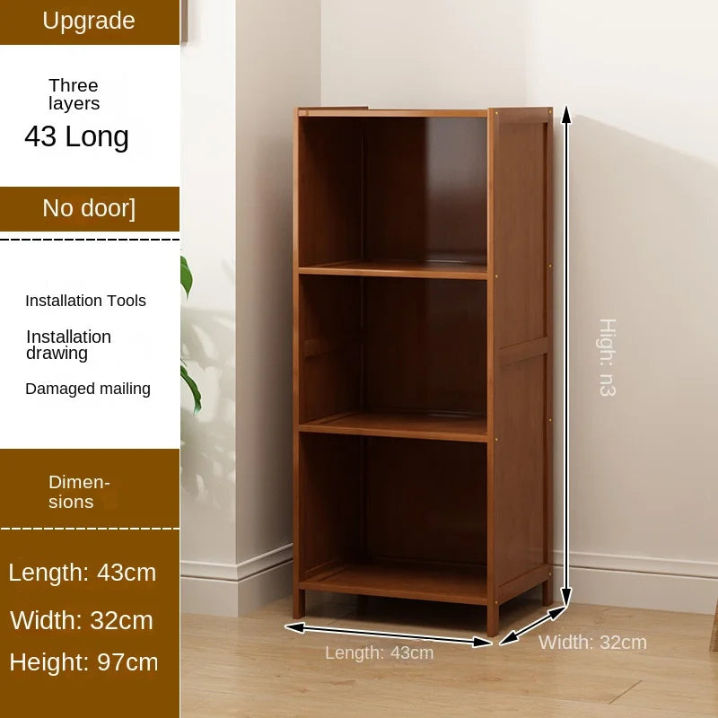 Bookcase Door Multi-layer Storage Rack Seam Cabinet Living Room