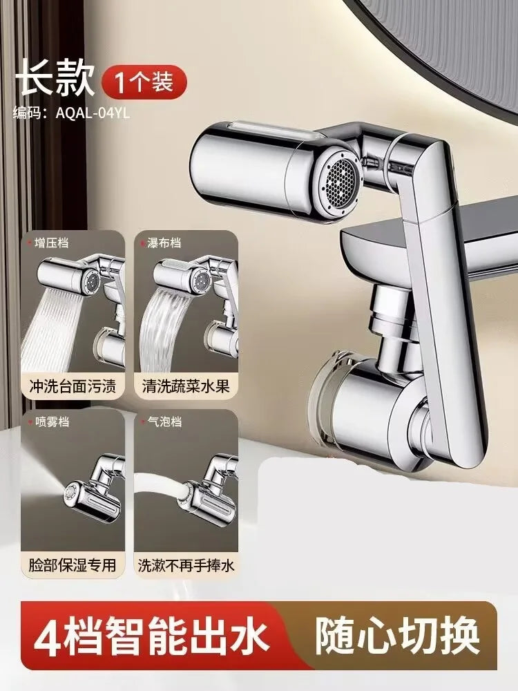 Filter Retractable Universal 1440 °Swivel Robotic Arm Extension Faucet Aerator Kitchen Sink Faucet Extender 4 Water Flow Mode Oasis Select Filter Extender A
