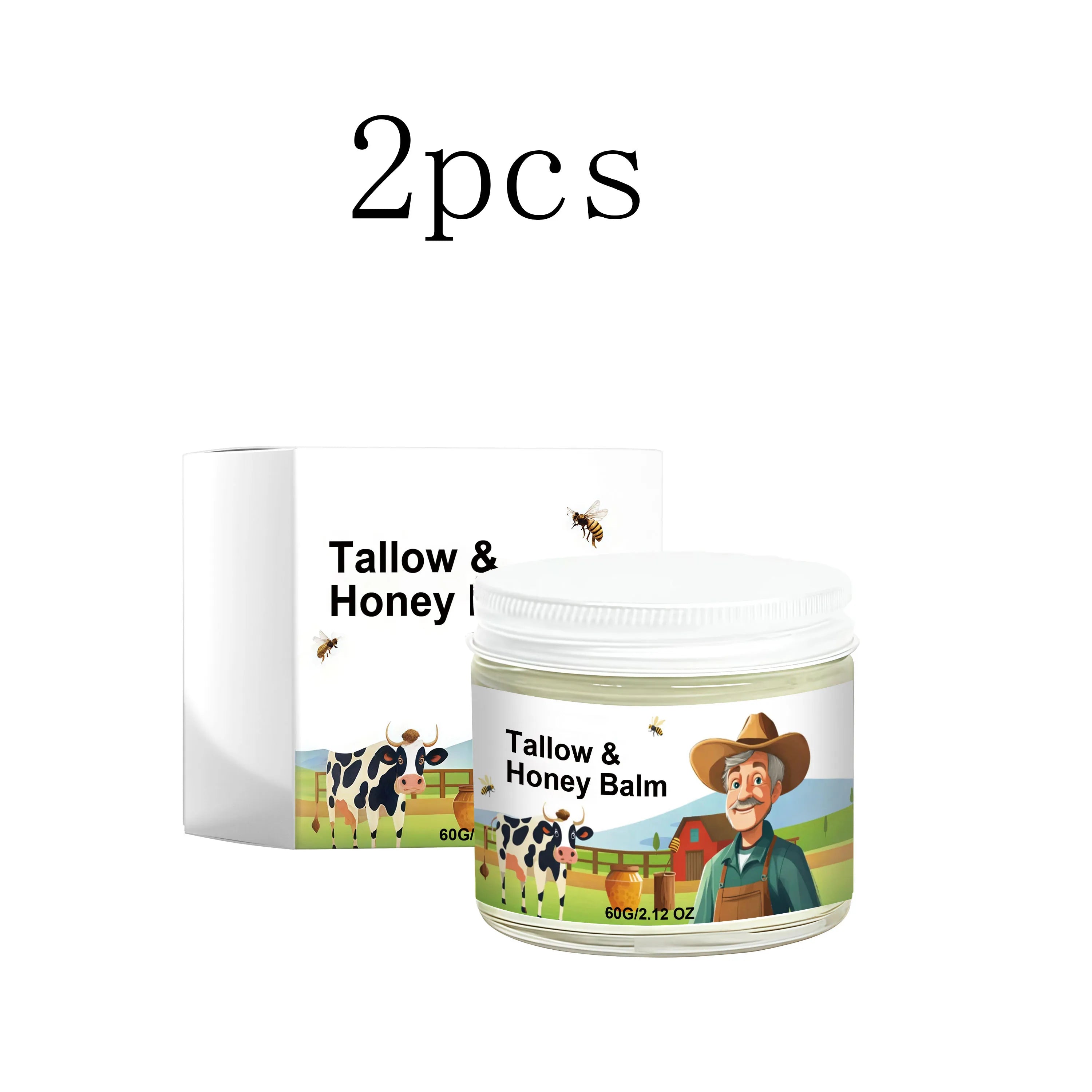 Beef Tallow & Honey Face Cream – Daily Moisturizer Face Moisturizer Cream Oasis Select 2boxed