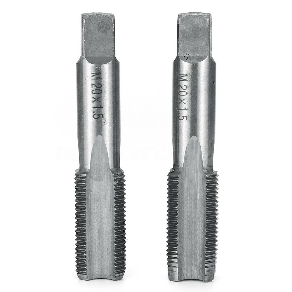 2Pcs Right Hand Thread Tap Straight Fluted Fine Threaded Metric Hand Tap M12 M14 M16 18 M20 1.5mm Hand Tools Oasis Select M20x1.5mm