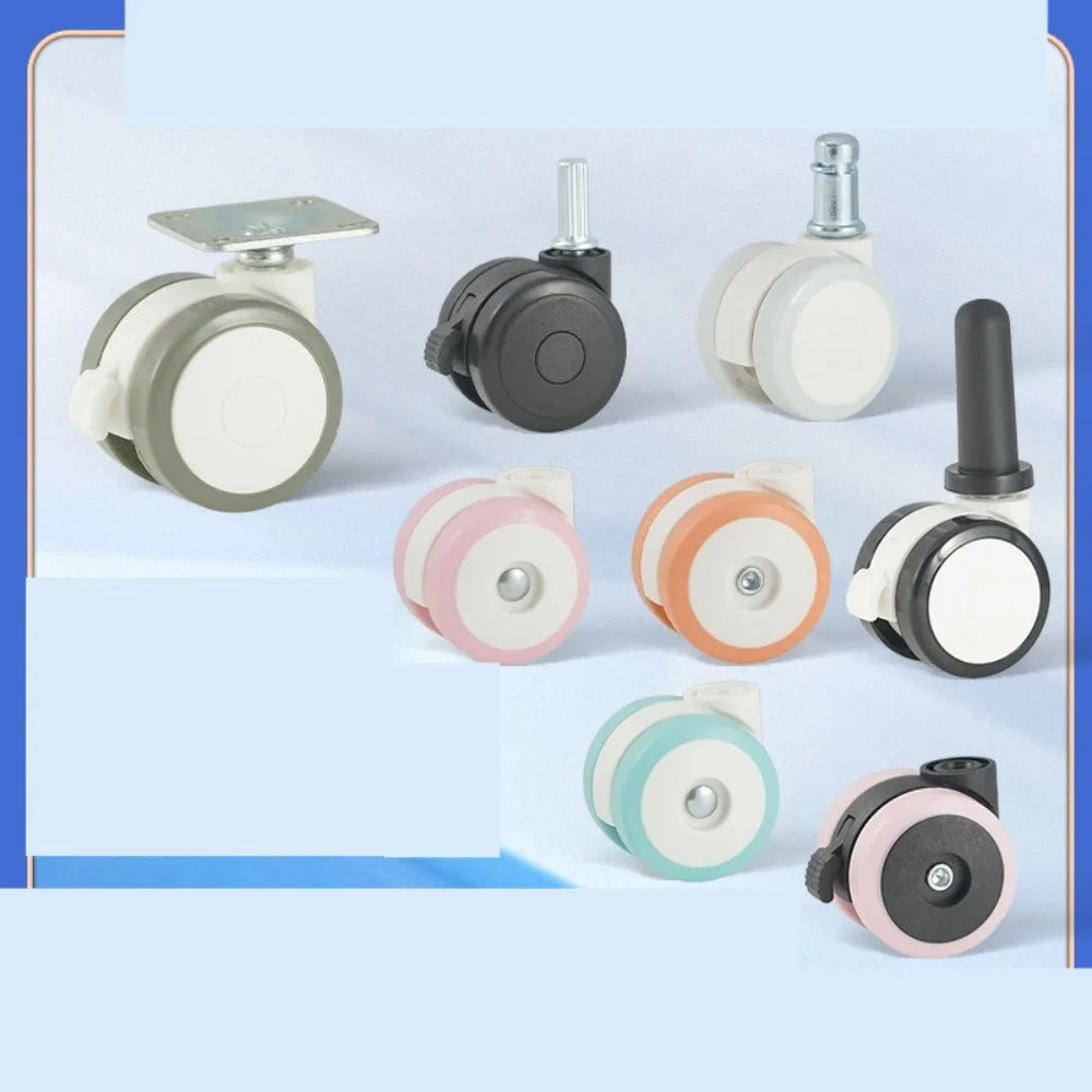 1Pcs RubberThreaded Caster, M6/M8 Swivel Stem for Replacement, Twin Caster Wheels with Locking Brake Oasis Select