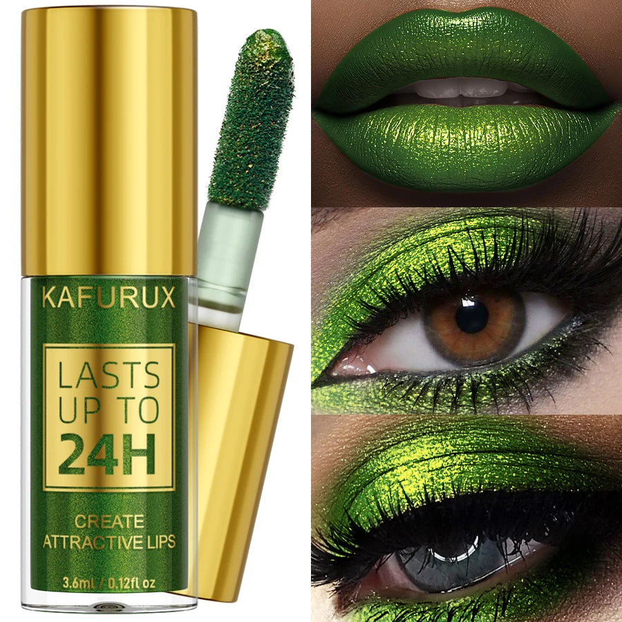 KAFURUX Metallic Glitter Lip & Eye Pencil – 3 Shades Waterproof