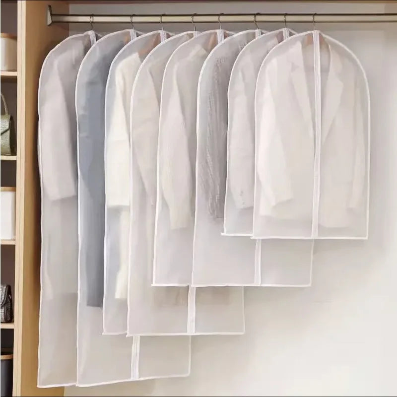Clothes Dust Cover Transparent Thickened Washable PEVA Hanging Suit Coat Protector Household Storage Bag for Wardrobe Oasis Select