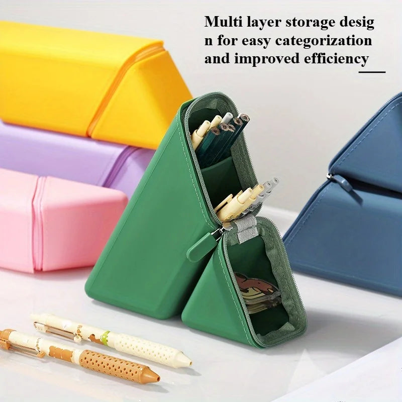 Perfect Gift for Students or Office Use 1 Stylish Silicone Pen Holder, Desktop Office and Study Pen Cup Foldable Pen Organizer Oasis Select