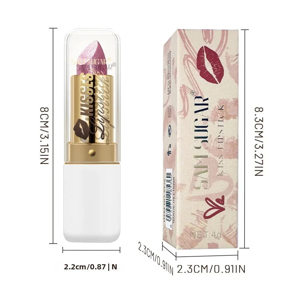 SAM SUGAR Metallic Pearlescent Lipstick – Matte Velvet Waterproof