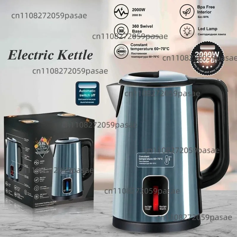 2.5L Stainless Steel Electric Kettle – Auto Shut-Off & Keep Warm
