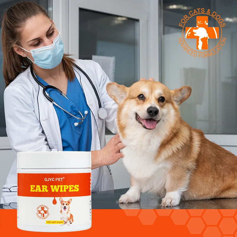 Pet Ear Wet Wipes Dog Ear Odor Remover Anti Ticks Mites Relieve Itching Non Toxic Against Infection Cat Ear Cleaning Paper100pcs Oasis Select