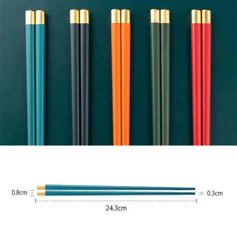 5-Pair Reusable Non-Slip Chopsticks – Food Grade Plastic Set Reusable Chopsticks Set Oasis Select