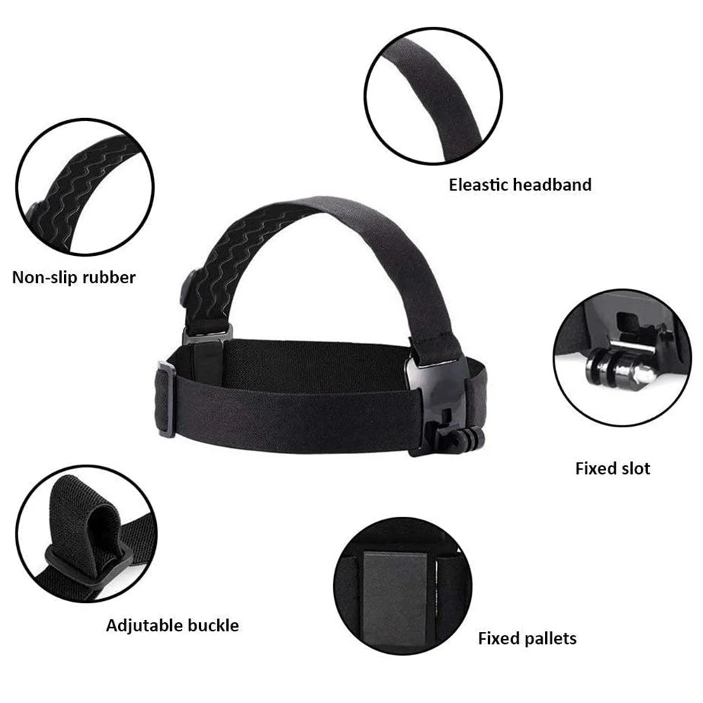 Adjustable Head Strap Mount for GoPro, Insta360 & DJI Osmo