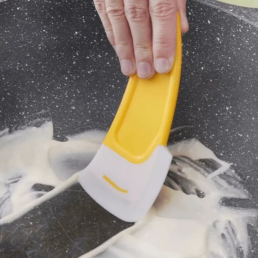 3pcs Silicone Pan Scraper Dish Cleaning Spatula Dish Scraper Non Stick Kitchen Pan Rubber Cleaning Spatula Pot Cleaning Tool Oasis Select
