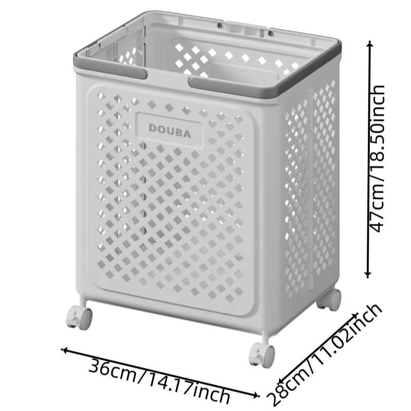 Multipurpose Yoga Mat Storage Basket/Collapsible Plastic Laundry Baskets with Wheels,Yoga Mat Storage Basket Bin and Laundry Bin Oasis Select White wheels L