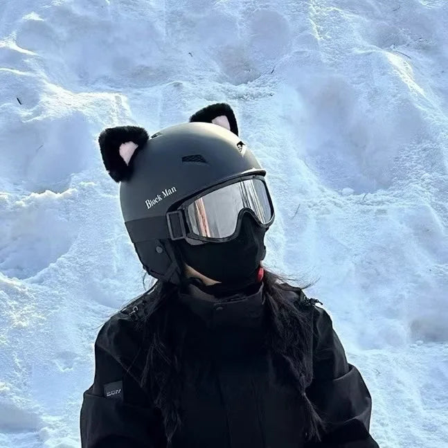 Motorcycle helmet decoration accessories Cat's ears (Steamed cat-ear shaped bread) quick release Velcro Oasis Select C