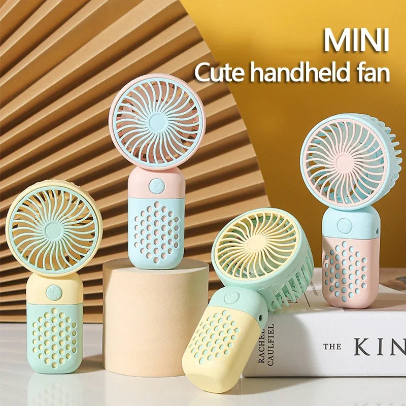 Handheld Mini Fan USB Rechargeable Portable Mute Small Electric Fan Student Dormitory Outdoor Travel Cooling Fan Oasis Select