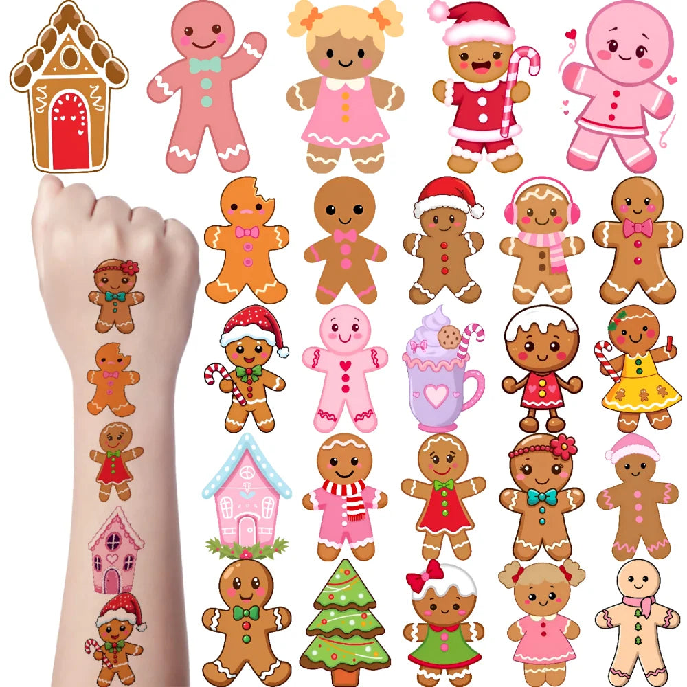 54pcs Christmas Temporary Tattoos – Waterproof Festive Stickers