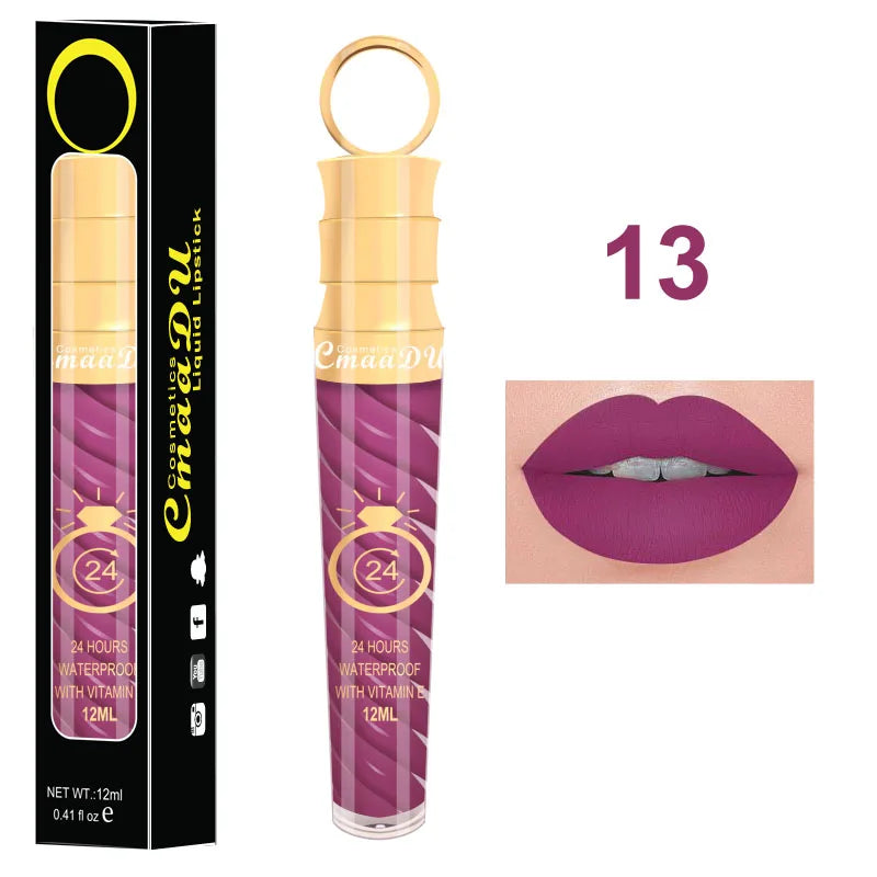 1 Pcs Matte Lip Gloss Waterproof Selection Spiral Glossy Lipstick Long-lasting Non-stick Cup Non-fading Exquisite Gift Oasis Select 13