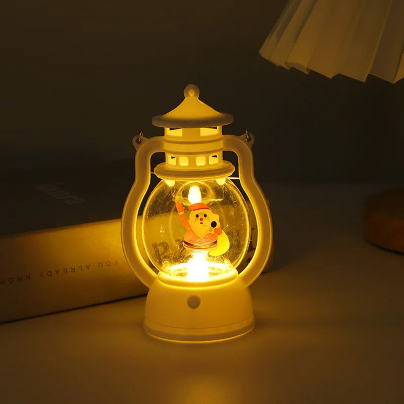 Christmas Decoration Led Light Small Oil Lamp Desktop Decoration Hand Lamp Window Shopping Mall Elderly Dress Up Lamp Oasis Select Bag Santa 6.5x6x12.5cm