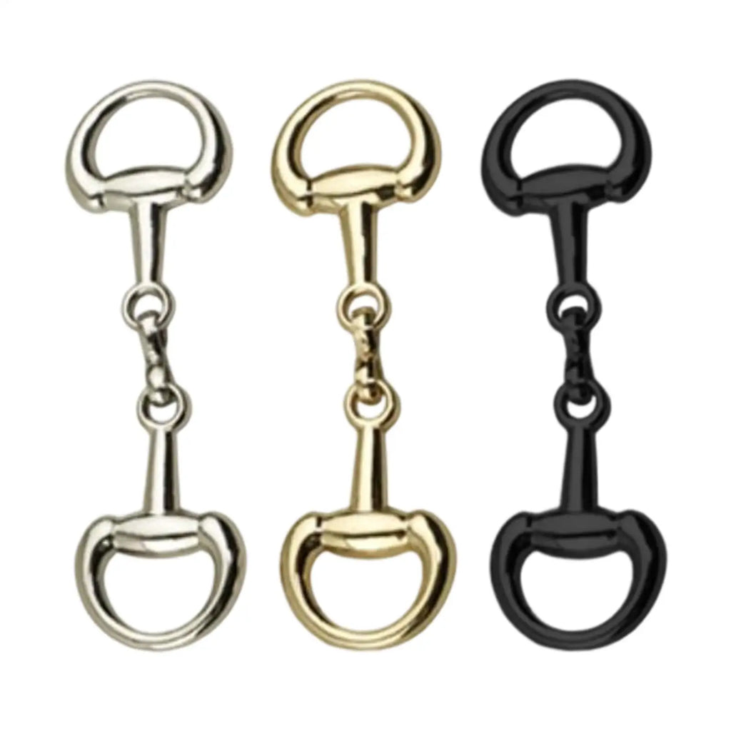 1PC Double D-Ring Snaffle Bit Alloy Equestrian Connecting Clasp D-Ring Snaffle Bit Connectors for Shoes Decoration Loafers Purse Oasis Select