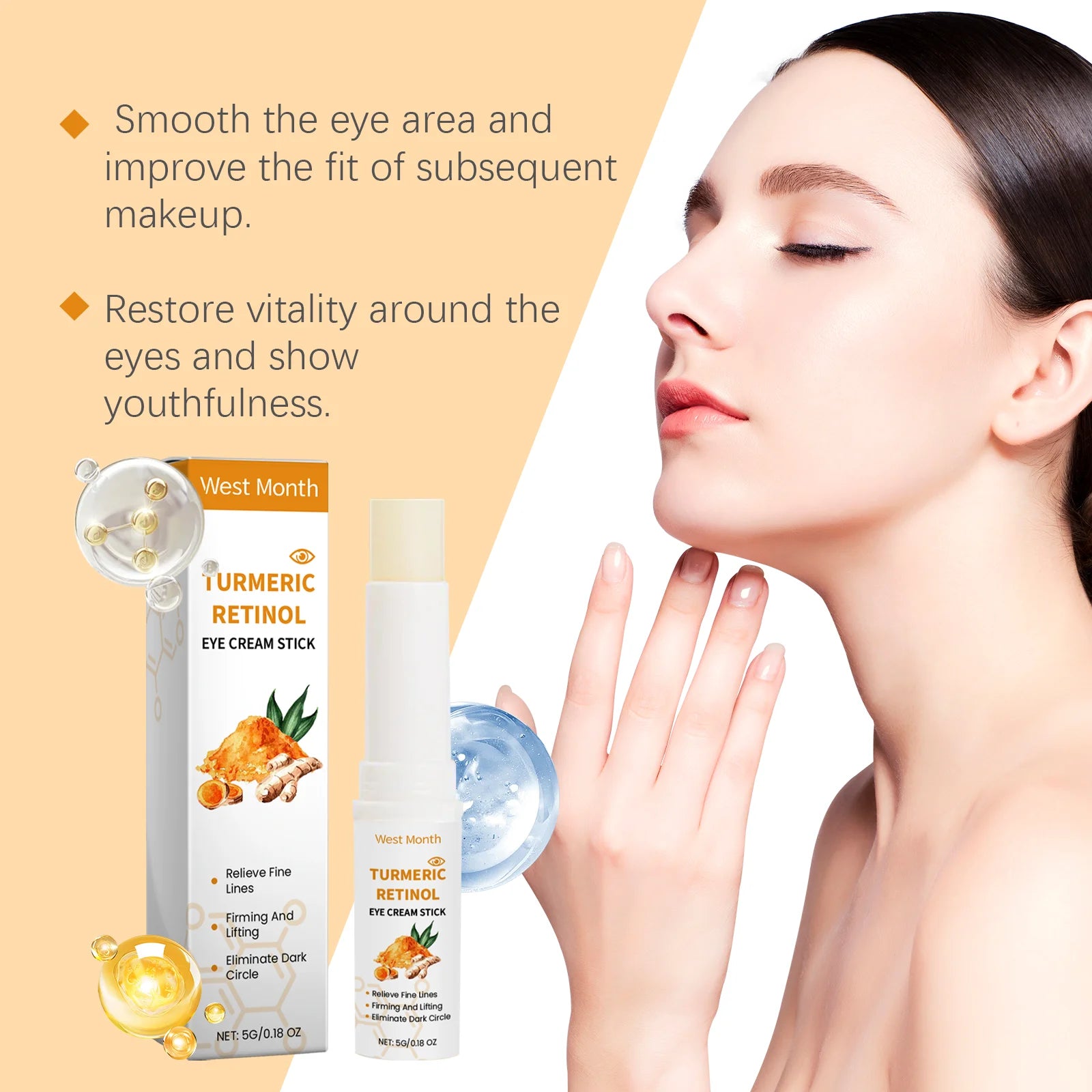 Turmeric Retinol Eye Cream Stick – Dark Circles & Fine Lines Eye Cream Stick Oasis Select