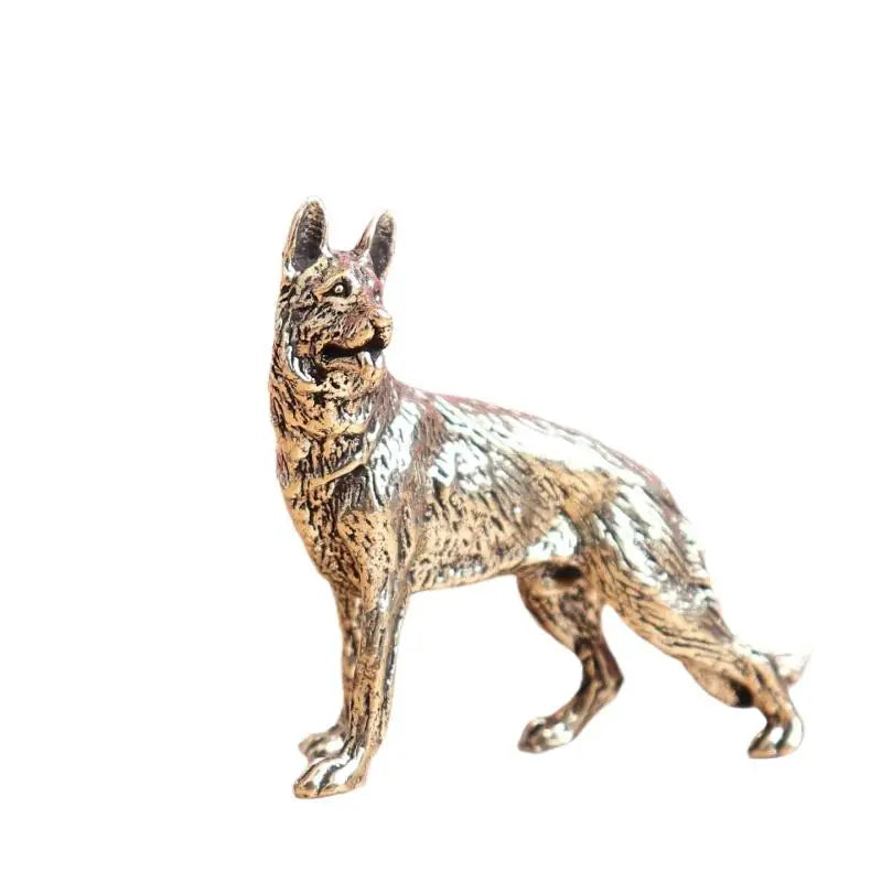Vintage Copper Lucky Dog Miniature Figurines Desktop Small Brass Ornaments Wolf Tea Pets Home Decorations Oasis Select Bronze