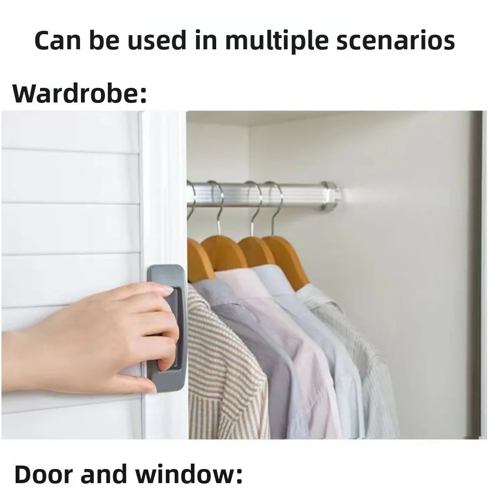 2PCS Window Cabinet Drawer Handles Self-adhesive Door Wardrobe Handle Organizer Paste Open Sliding Knob Auxiliary Device Oasis Select