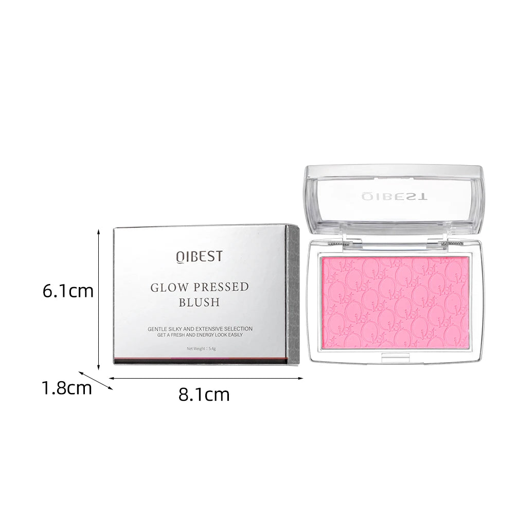 QiBest 3D Embossed Blush Palette – Peach, Pink & Coral Shades