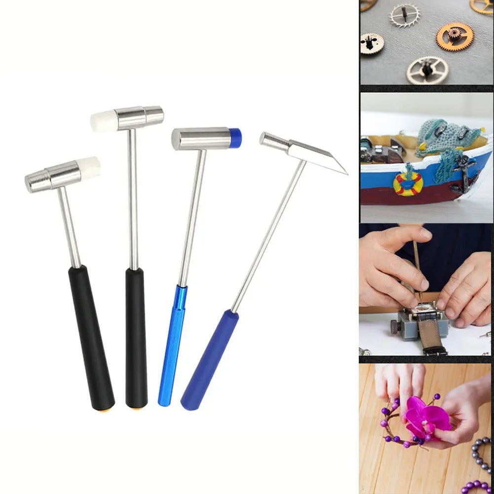 Double Face Soft Tap Rubber Hammer Hand Tool Non-Slip Handle For Leather Jewelry Craft Woodwork Watch Repairs Oasis Select