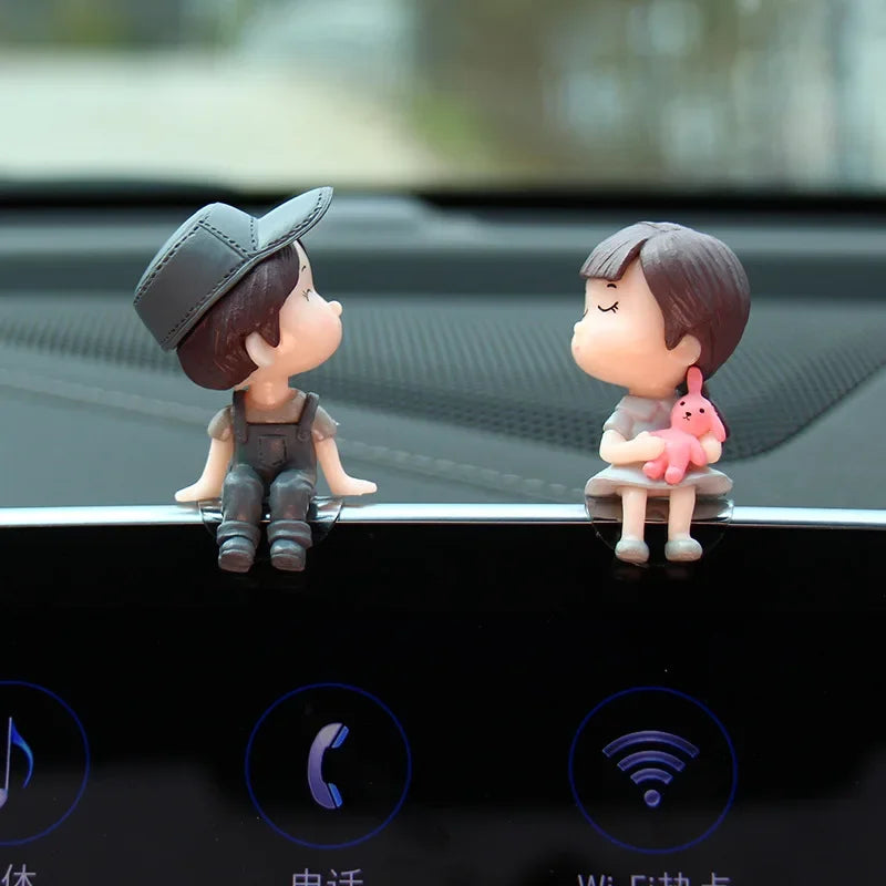 Car accessories, cartoon couple dolls, cute car display screen, balloon decoration, car accessories, men and women's gifts Oasis Select greyhat