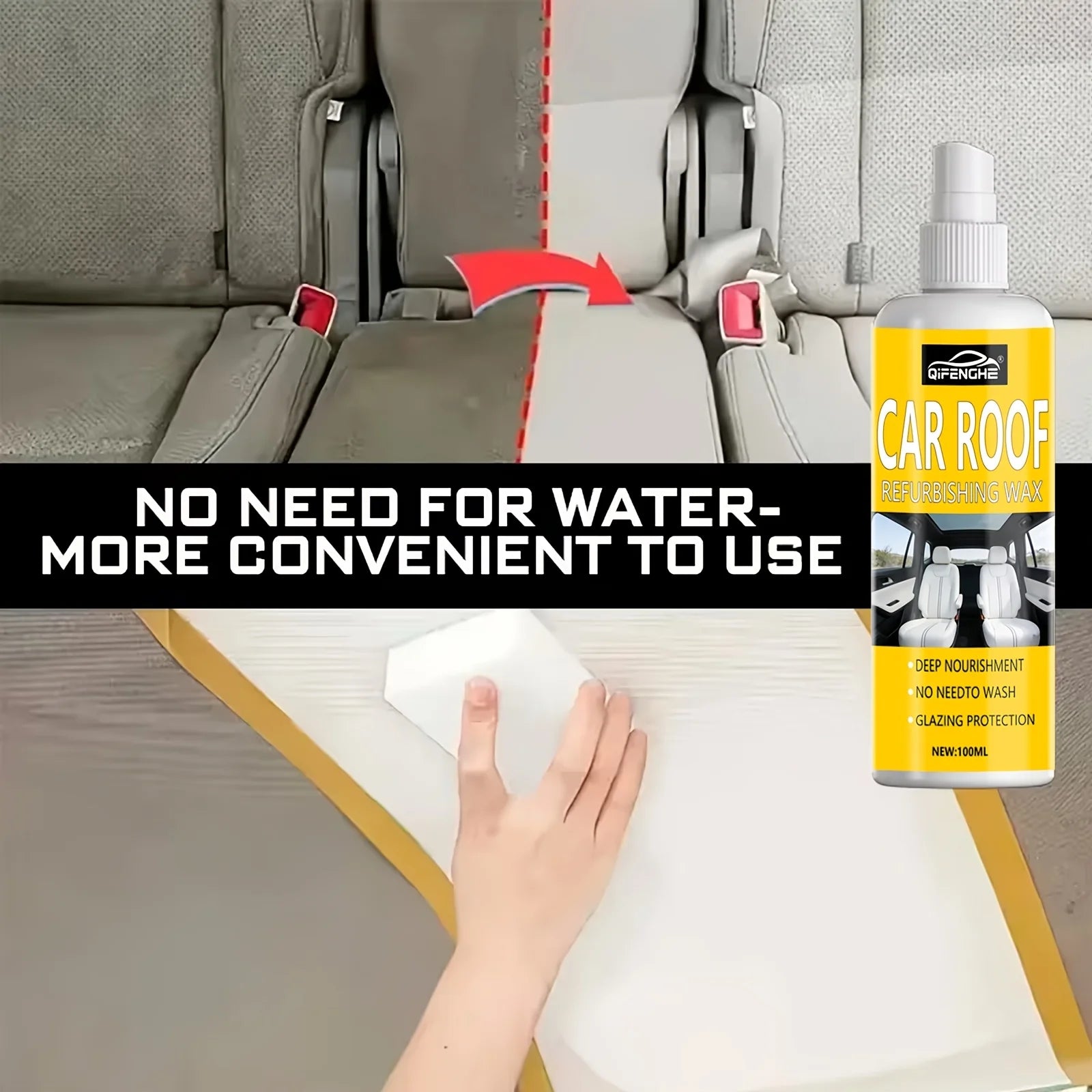 3.38oz QIFENGHE Professional Car Interior Spray, Gentle And Neutral Care Seat And Ceiling Covering, Four Seasons General Interio Oasis Select