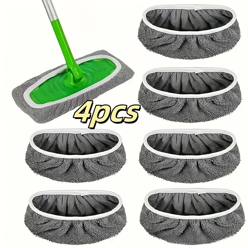 4 Reusable Mop Pads with High Water Absorption and Ultra-fine Fiber Cleaning Pads That Can Firmly Adhere To Most Standard Mops Oasis Select 4 Packs gray