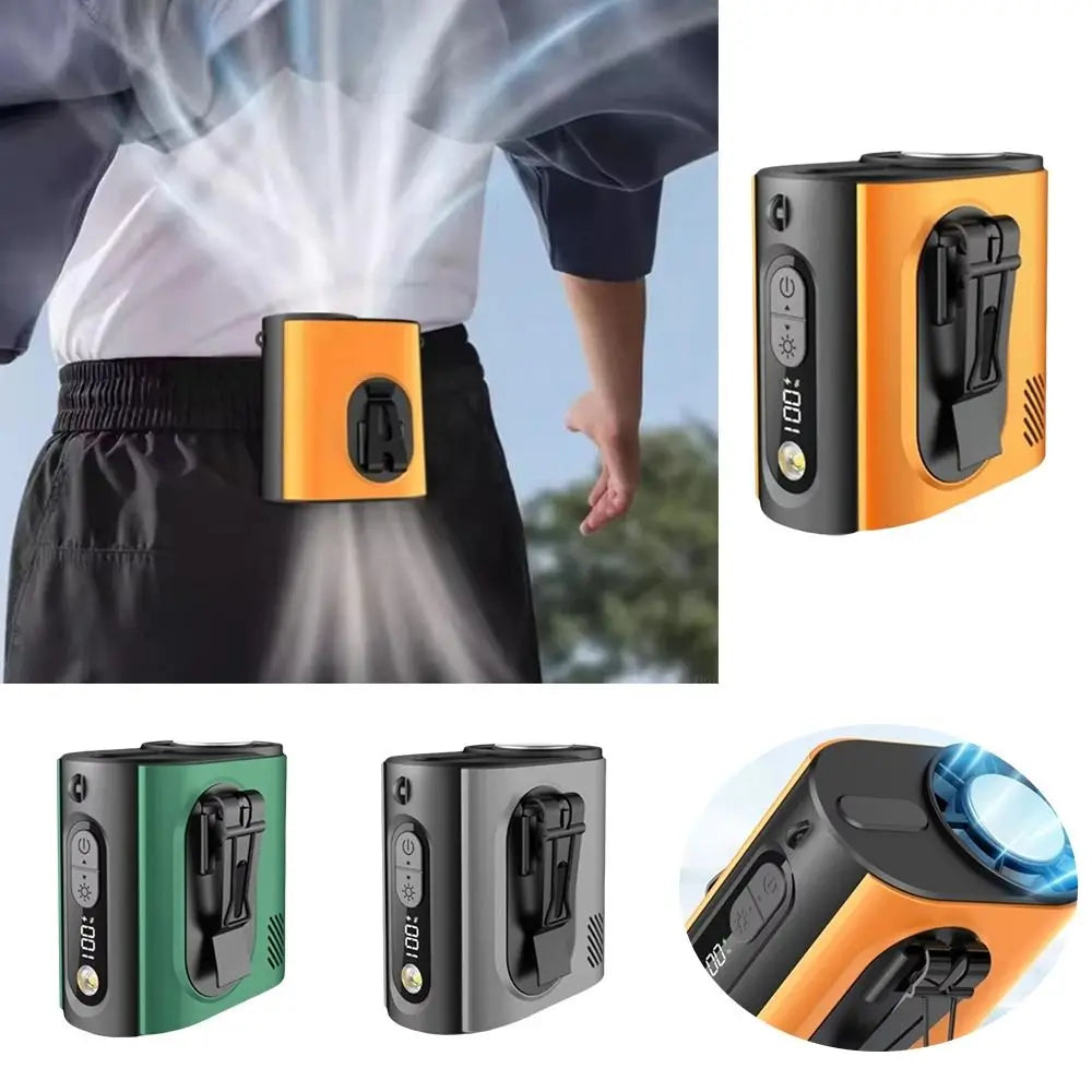 Brushless Motor Waist Cooling Fan Hands-Free Fast Speed Waist-mounted Fan Bladeless Design Portable Clip Portable Waist Fan Oasis Select